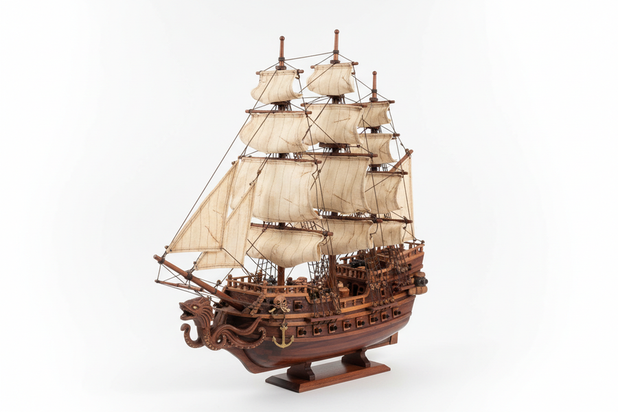 Wooden Pirate Ship Model