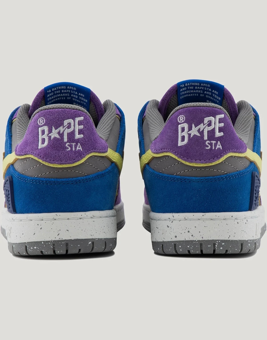 Men's Leather Low Top Sneakers - Purple