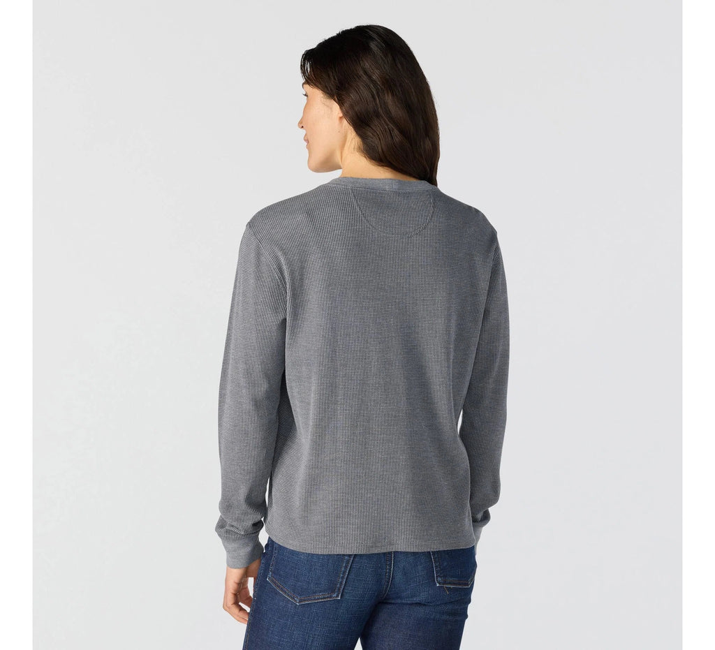 Women's Waffle Knit Long-Sleeve Pocket Tee