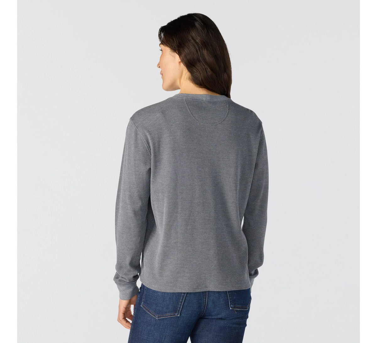 Women's Waffle Knit Long-Sleeve Pocket Tee