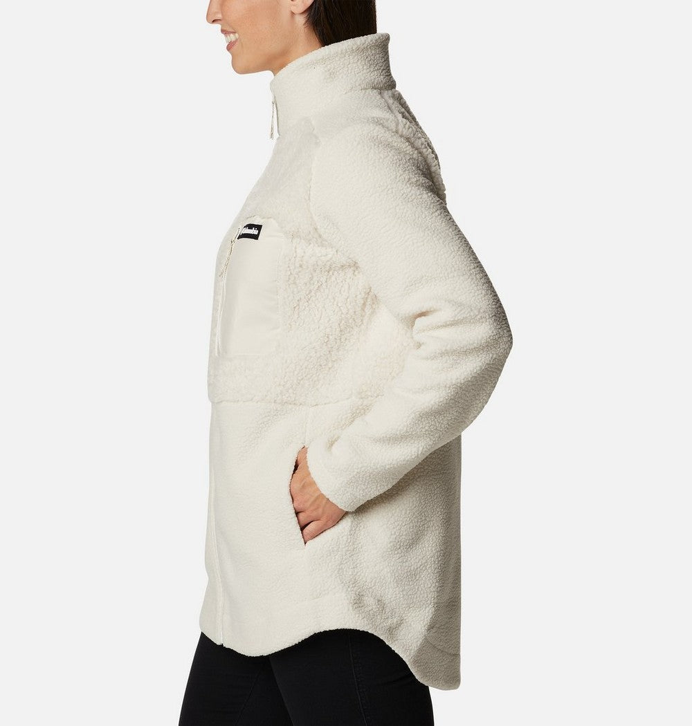 Women's Long Sherpa Full-Zip Fleece Jacket