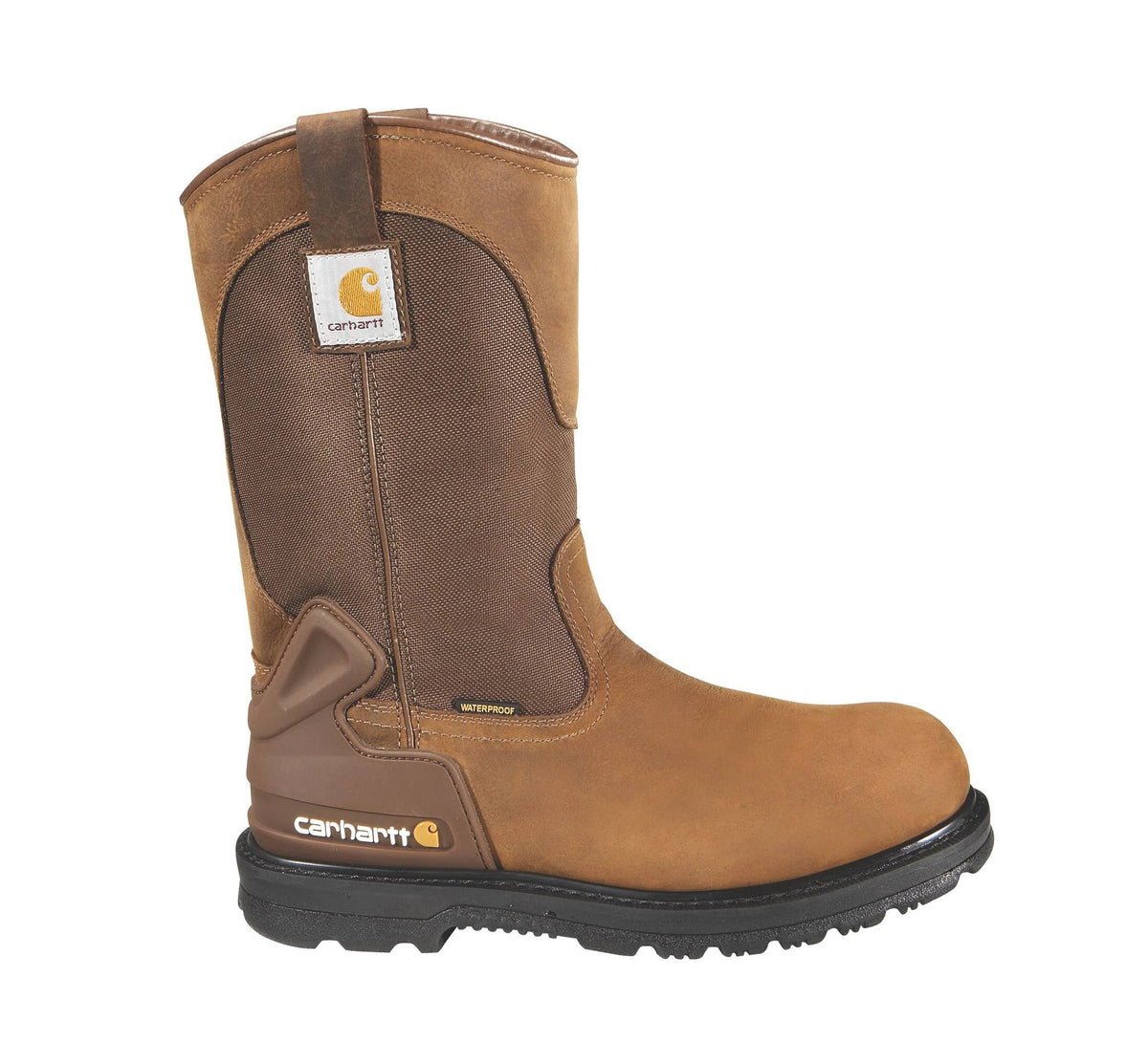 Men's 11-Inch Waterproof Steel Toe Pull-On Boot - Brown