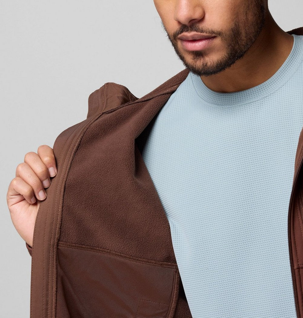 Men's Hooded Softshell Jacket - Brown