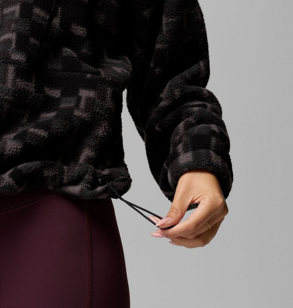 Women's Printed Fleece Half-Zip Pullover - Mauve