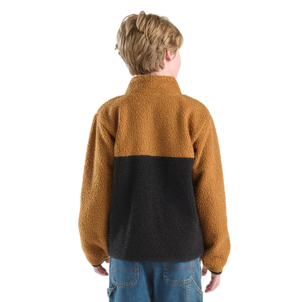 Boys' Sherpa Quarter-Zip Pullover - Black