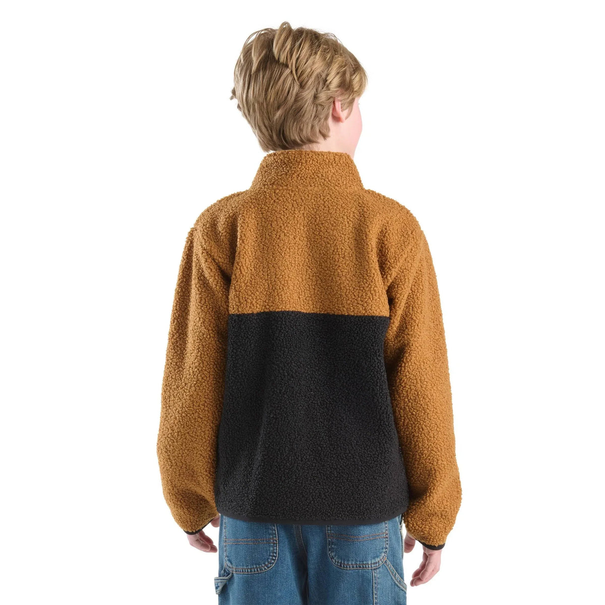 Boys' Sherpa Quarter-Zip Pullover - Black