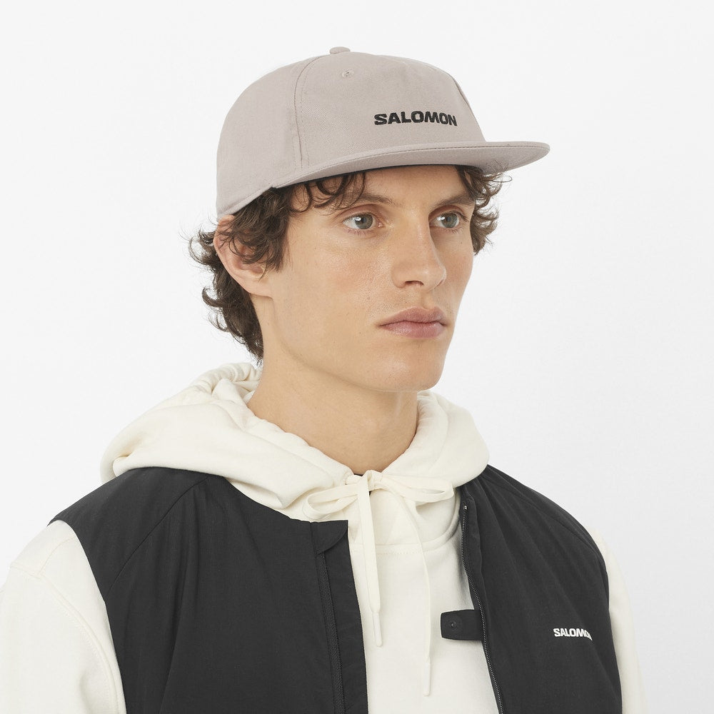 Unisex Cotton Flat Brim Cap - White