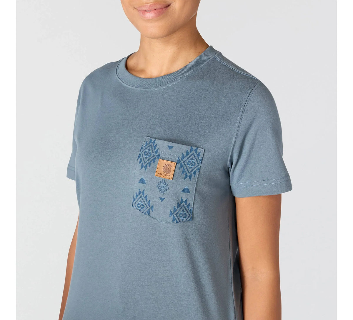 Women's Printed Pocket T-Shirt - Blue