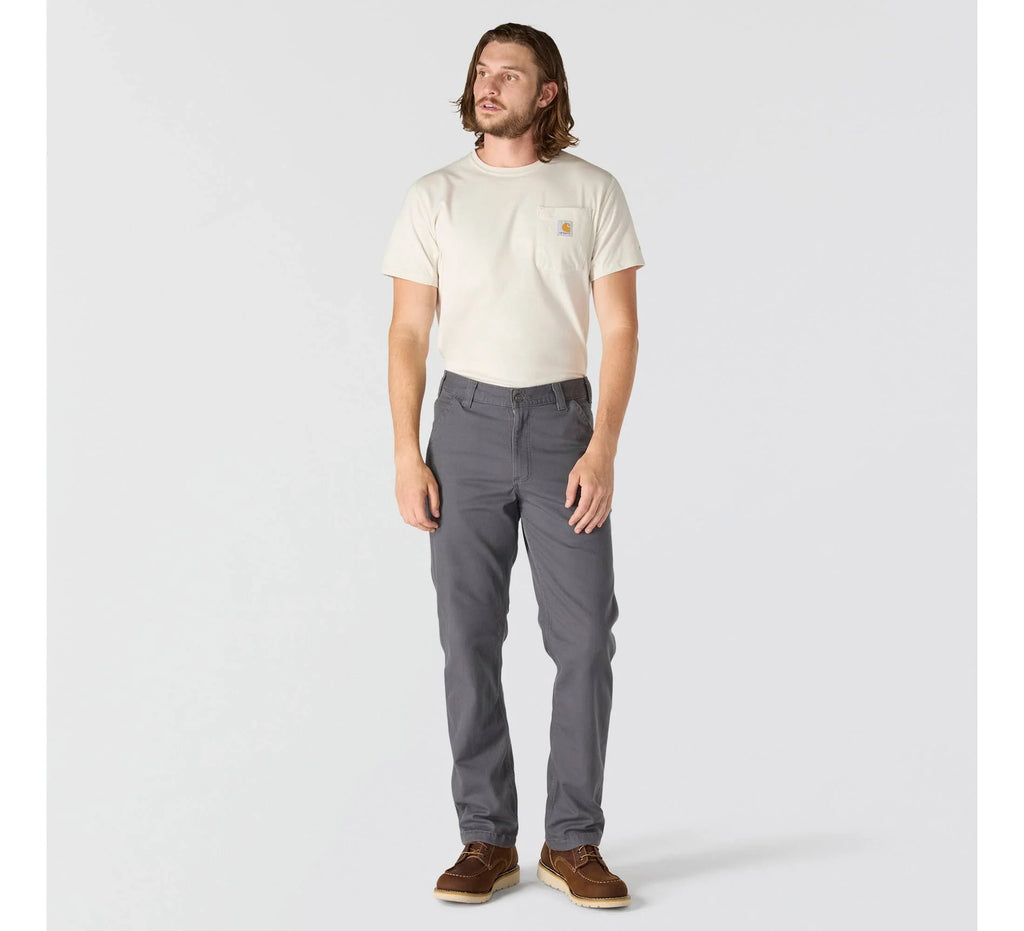 Relaxed Straight Fleece-Lined Work Pants - Gray