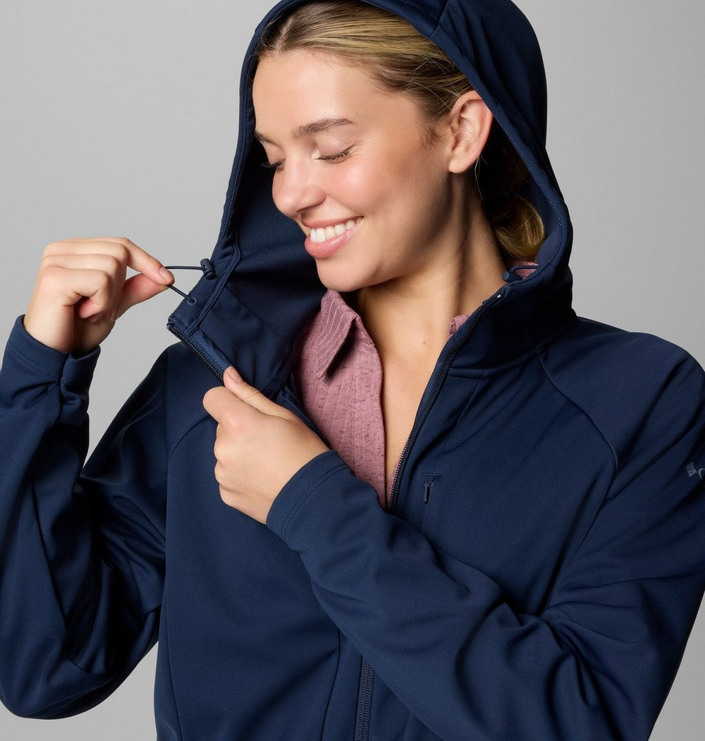 Women's Hooded Softshell Jacket - Stone Green