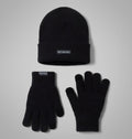 Knit Beanie and Touchscreen Glove Set - Black