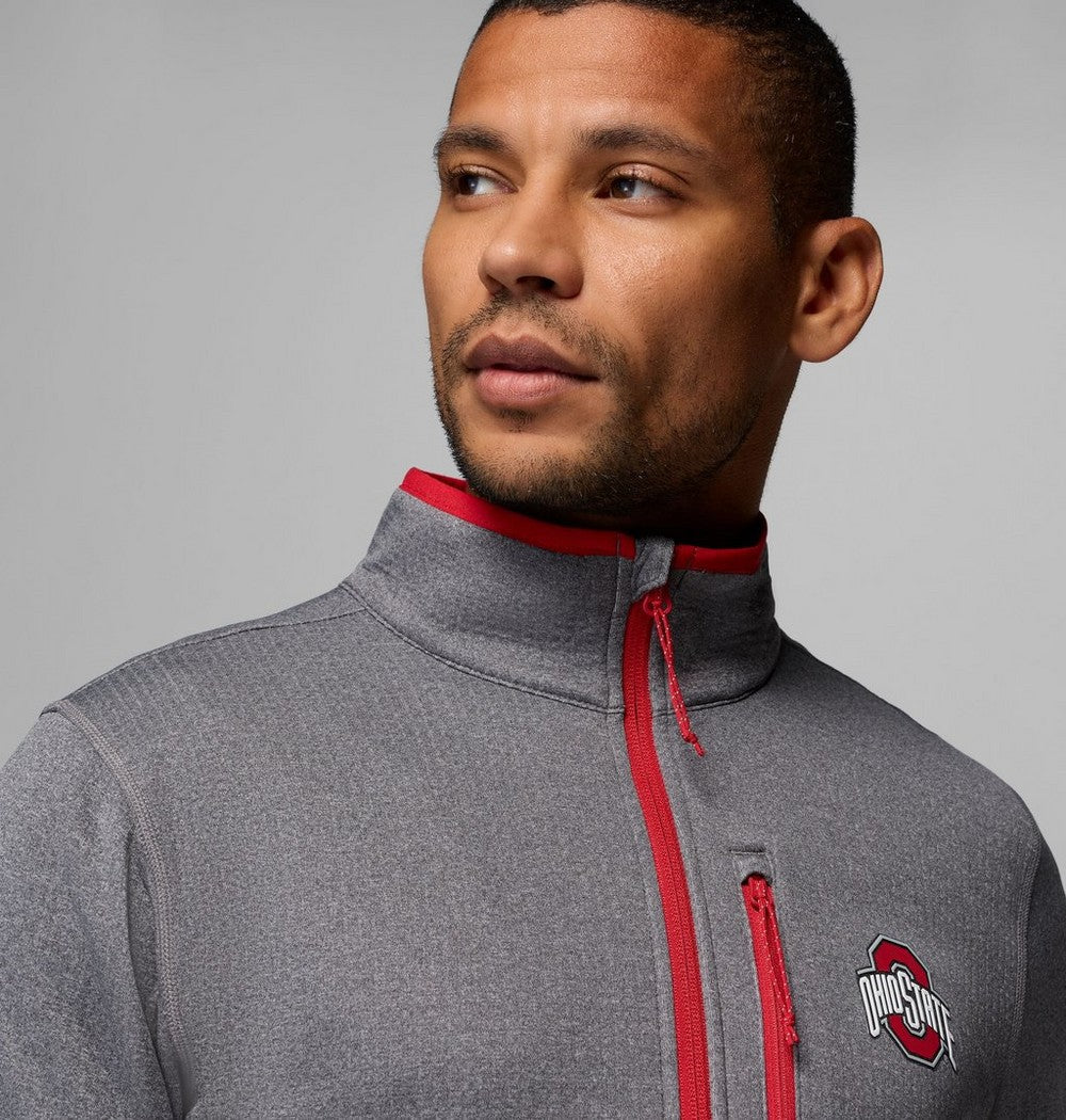Men's Grid Fleece Half-Zip Pullover - Gray