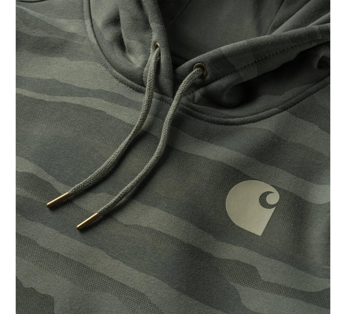Women's Landscape Print Pullover Hoodie - Olive