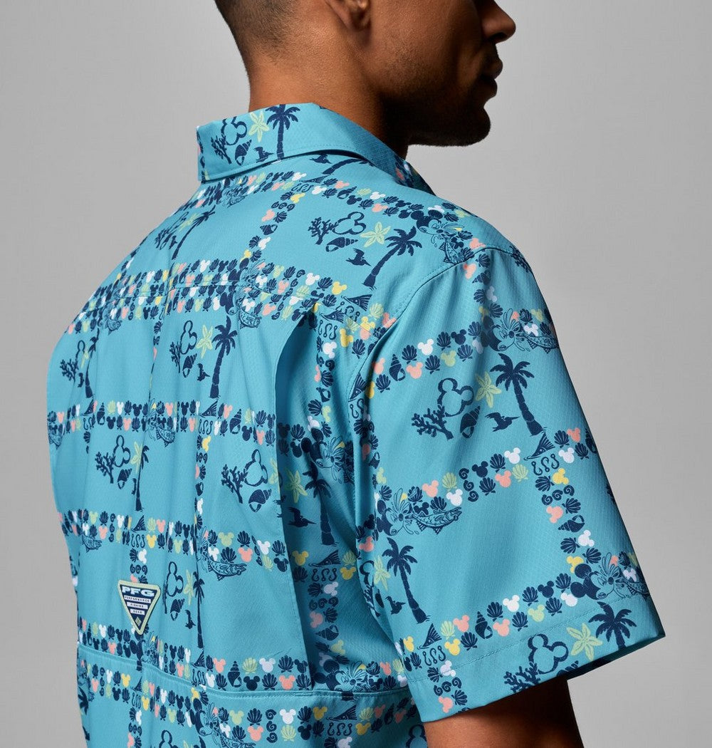 Men's Tropical Print Sun Shirt - Blue