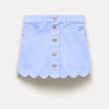 Girls' Scalloped Corduroy Skirt - Ecru