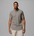Men's Stretch Short Sleeve Plaid Shirt - Navy