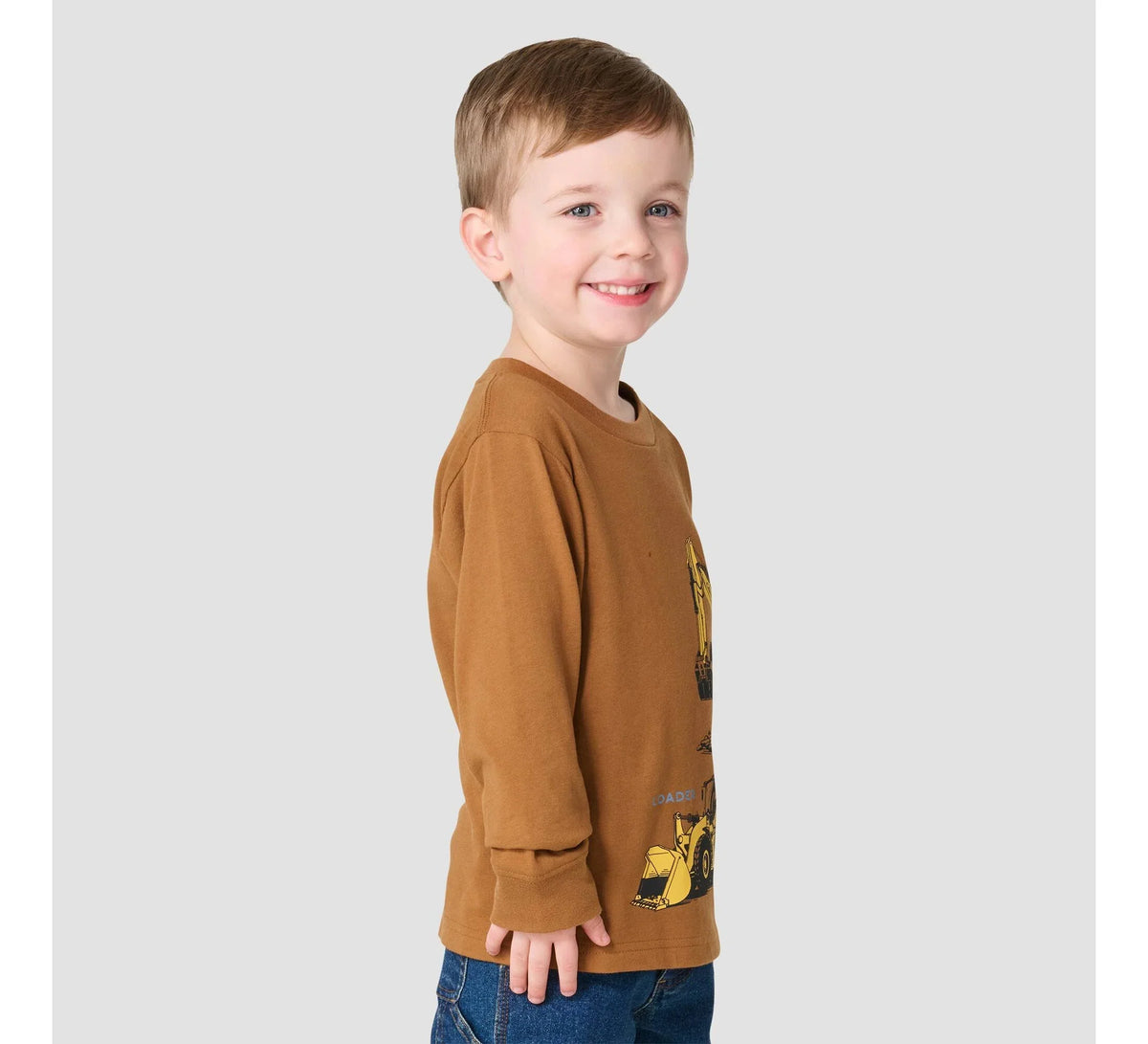 Boys' Construction Vehicle T-Shirt - Brown