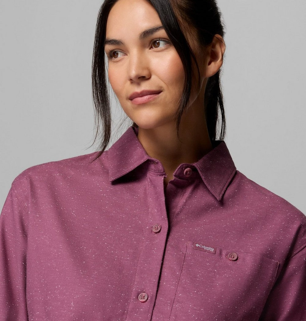Women's Stretch Long-Sleeve Button-Up Shirt - Blue