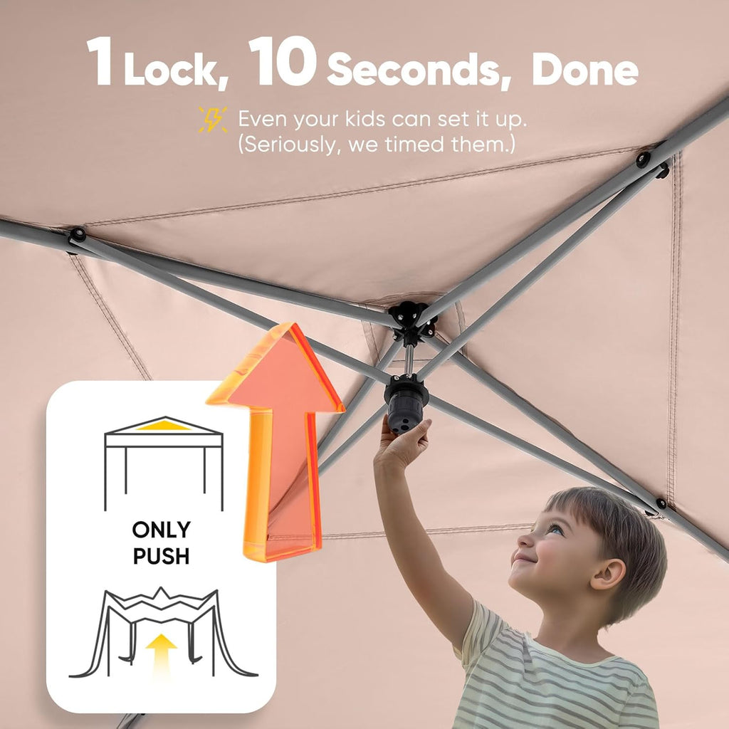 Quictent 10x10ft Pop-Up Canopy Tent With Sidewalls, 420D Oxford Fabric, 4 Sandbags