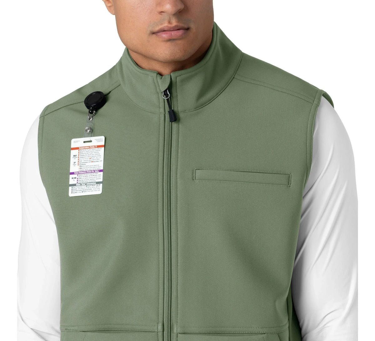 Men's Full-Zip Bonded Fleece Vest - Olive