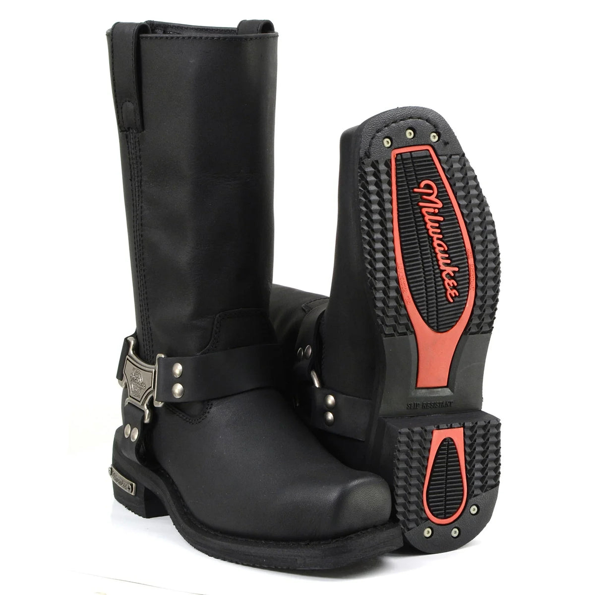 Men's Harness Motorcycle Boots - Black