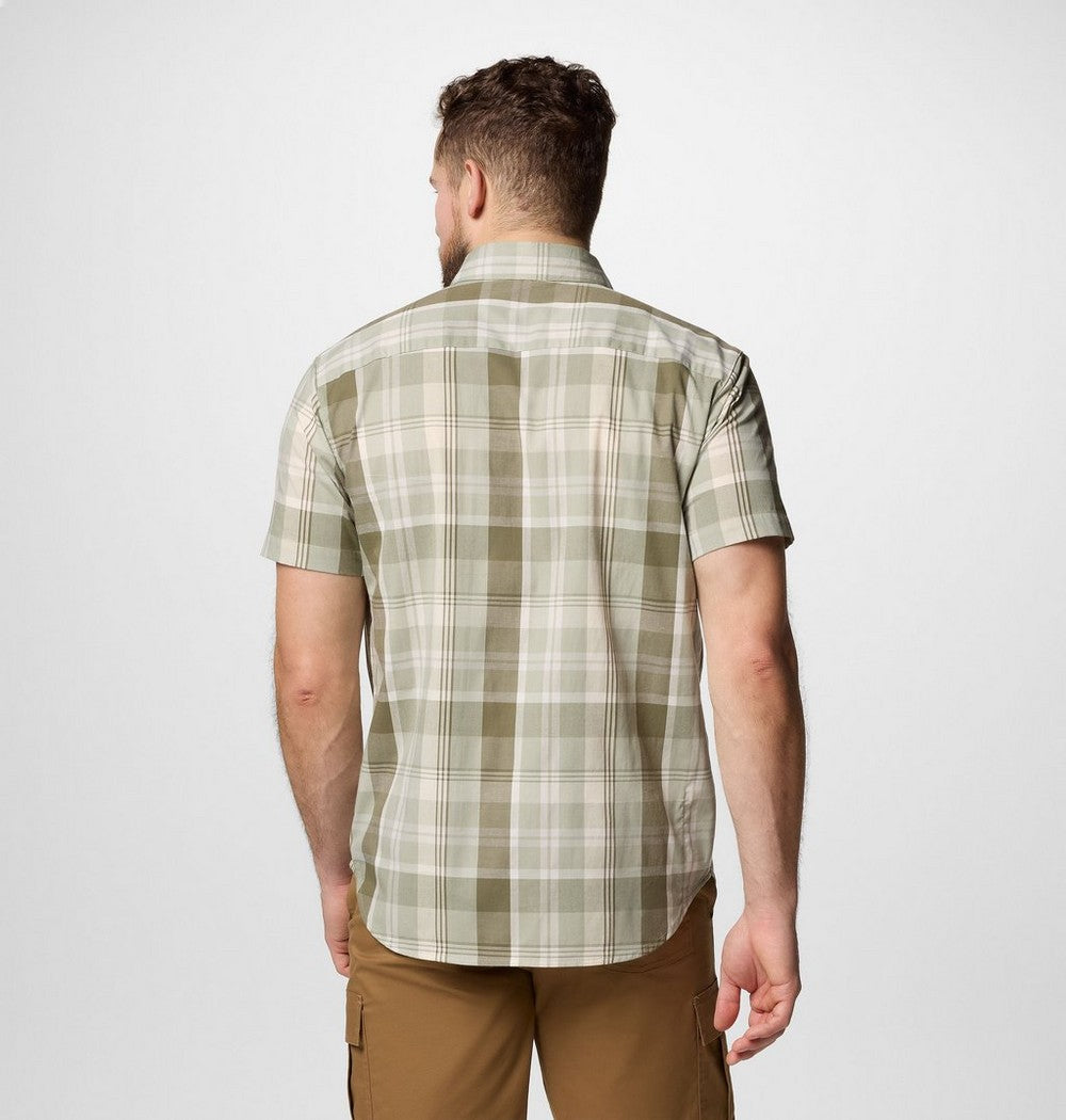 Men's Stretch Short Sleeve Plaid Shirt - Navy