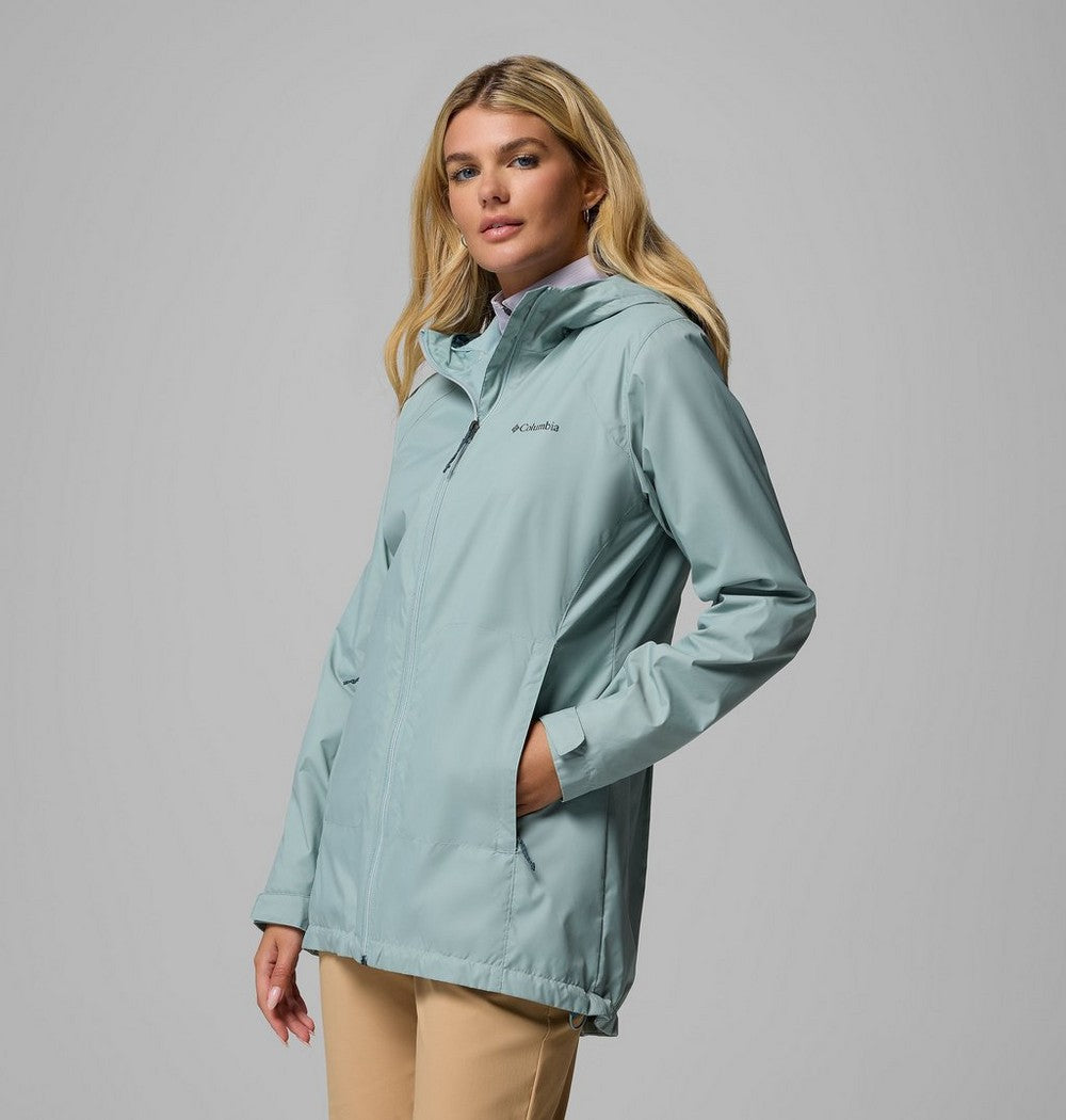 Women's Lined Long Rain Jacket - Blue