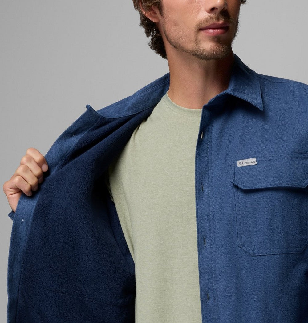 Men's Tall Fleece-Lined Shirt Jacket - Blue