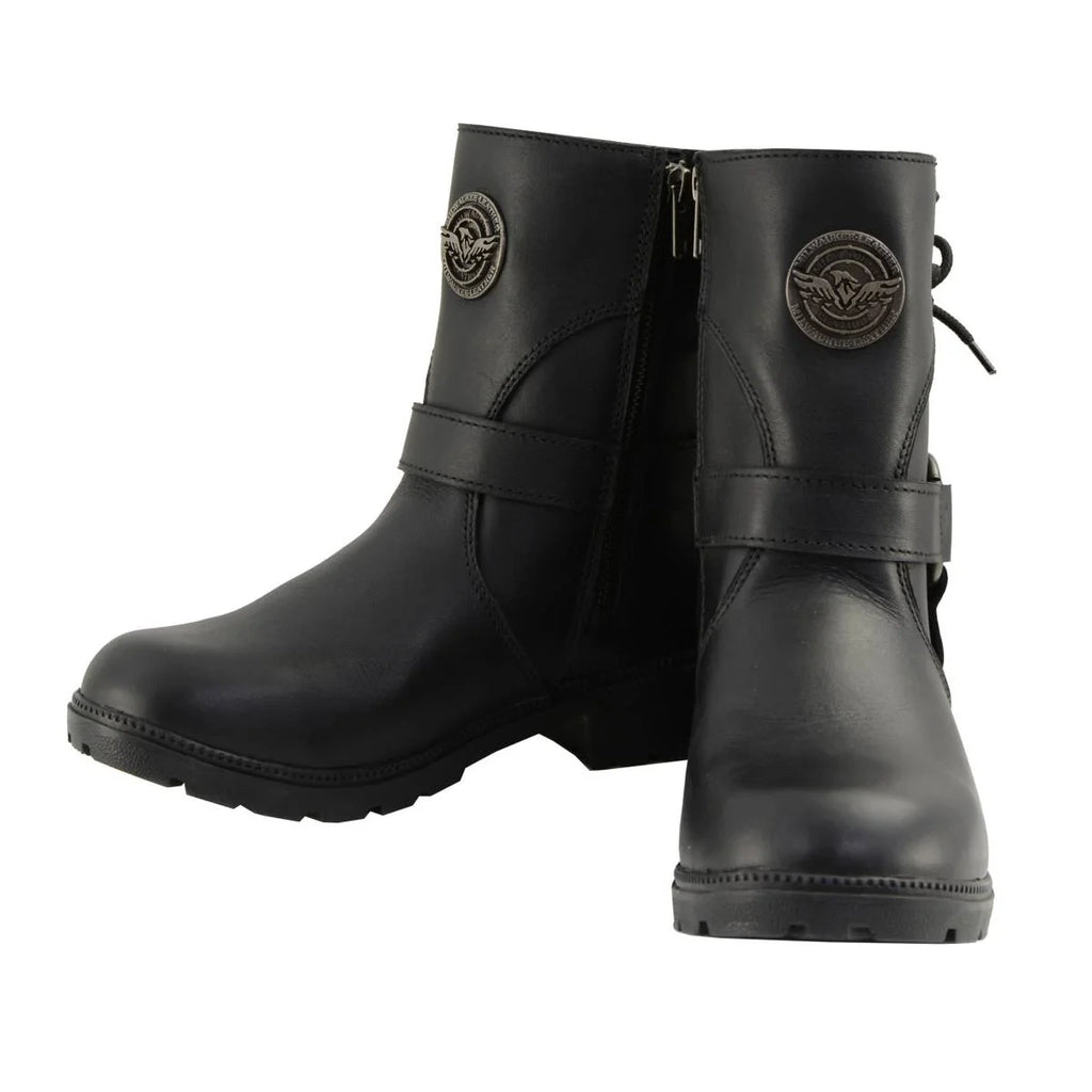 Women's Harness Motorcycle Boots - Black