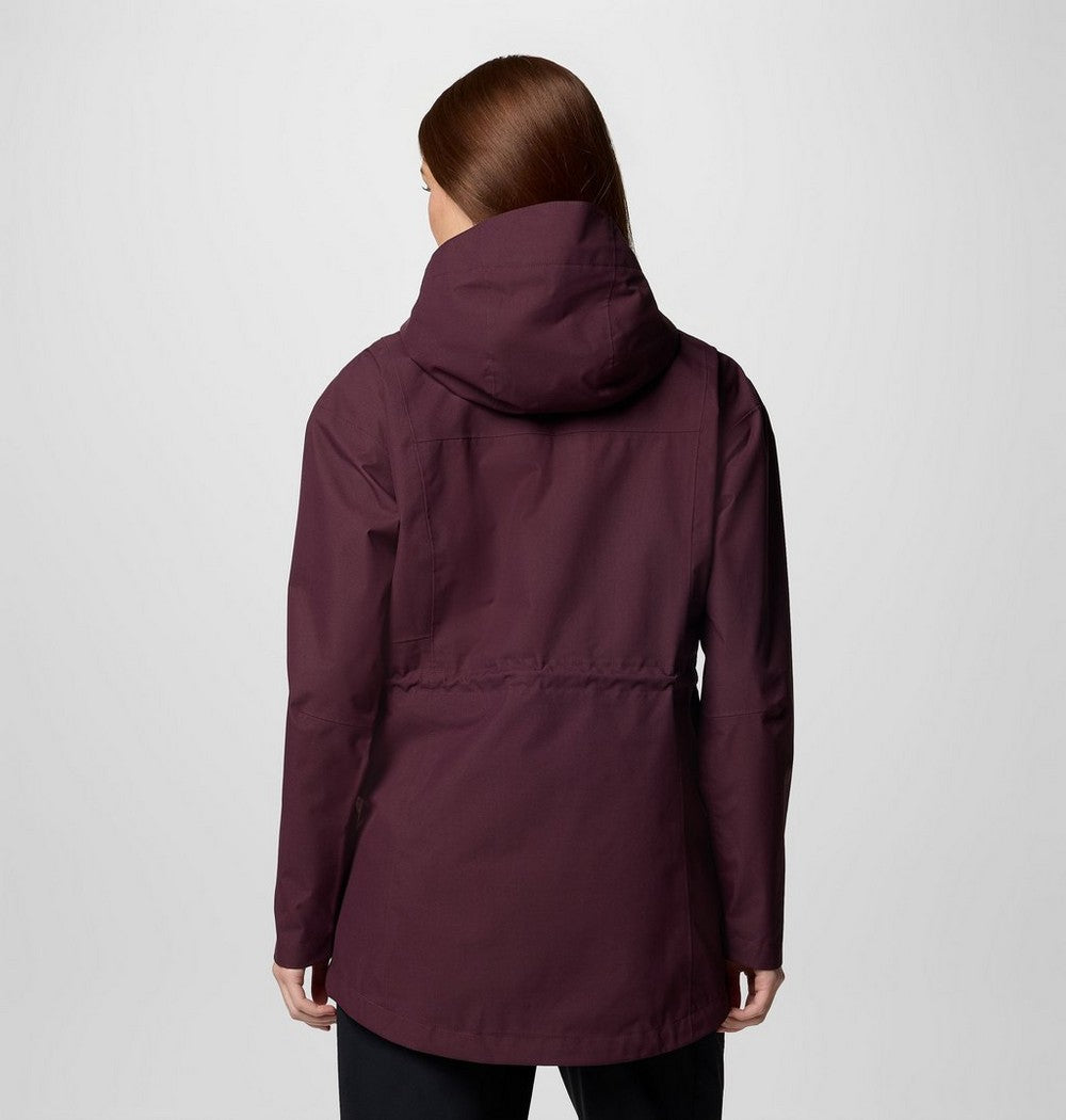Women's Long Waterproof Rain Jacket - Mauve