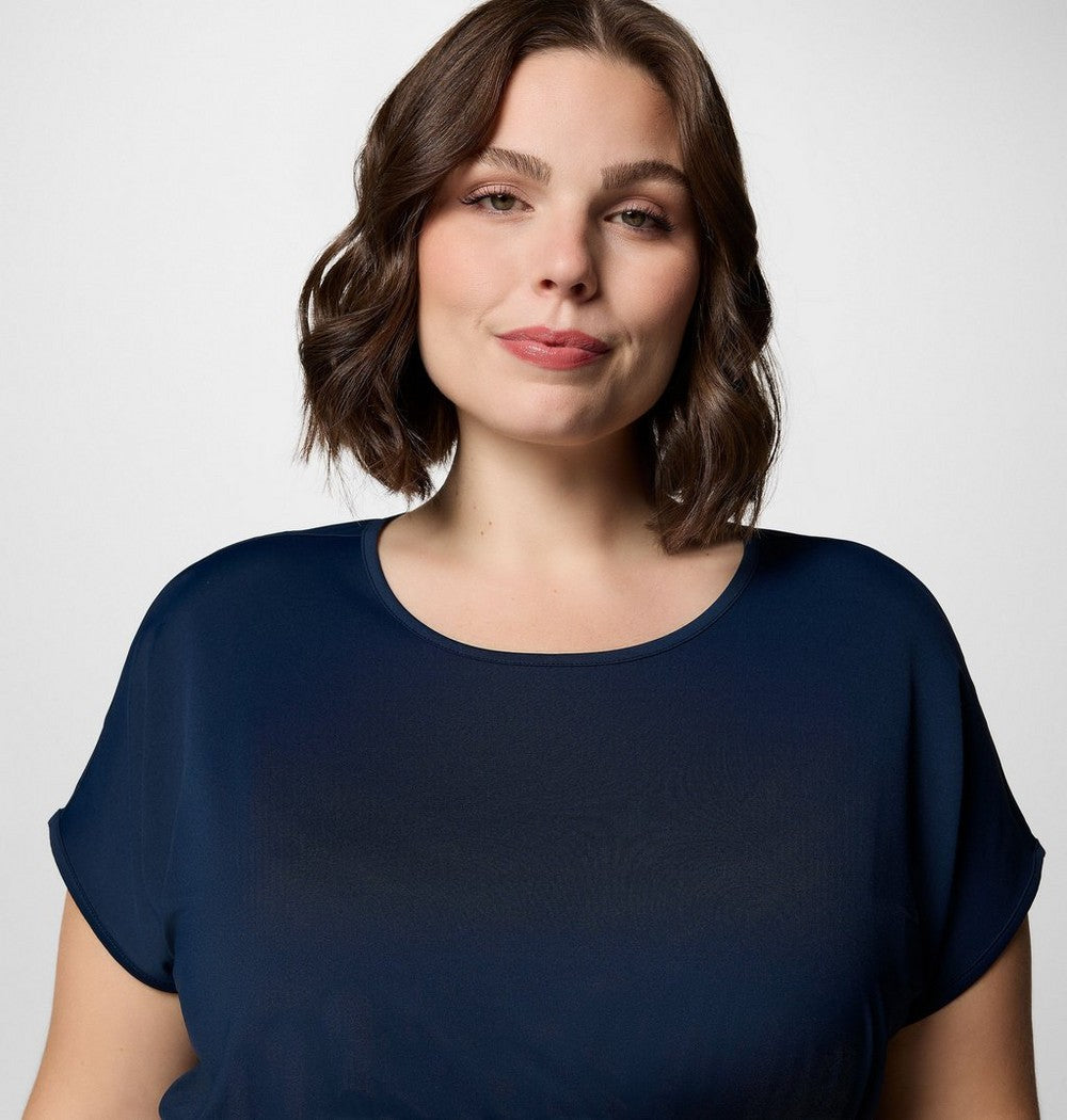 Women's Plus Short Sleeve Sun Dress - Navy