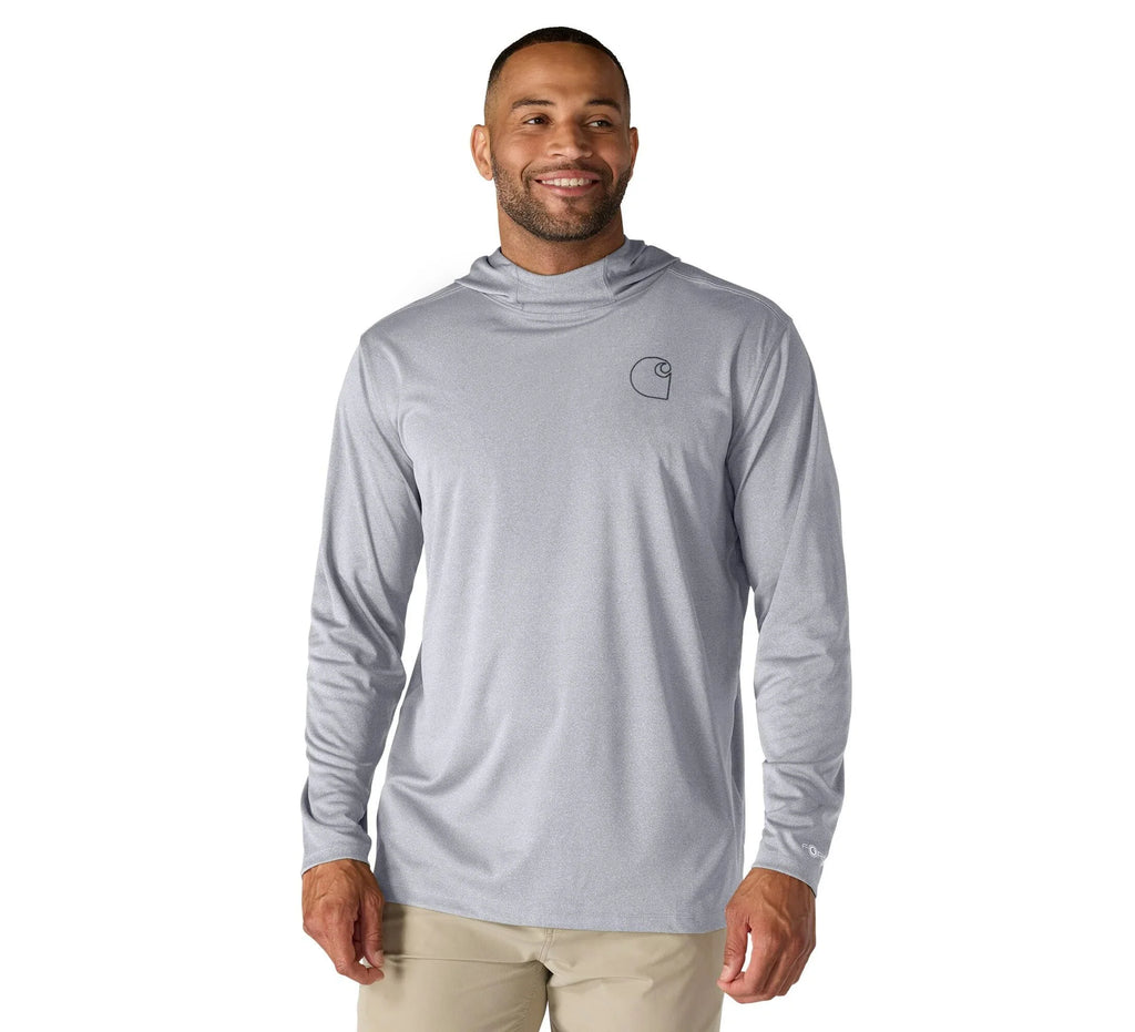 Men's UPF Hooded Long Sleeve Shirt - Steel