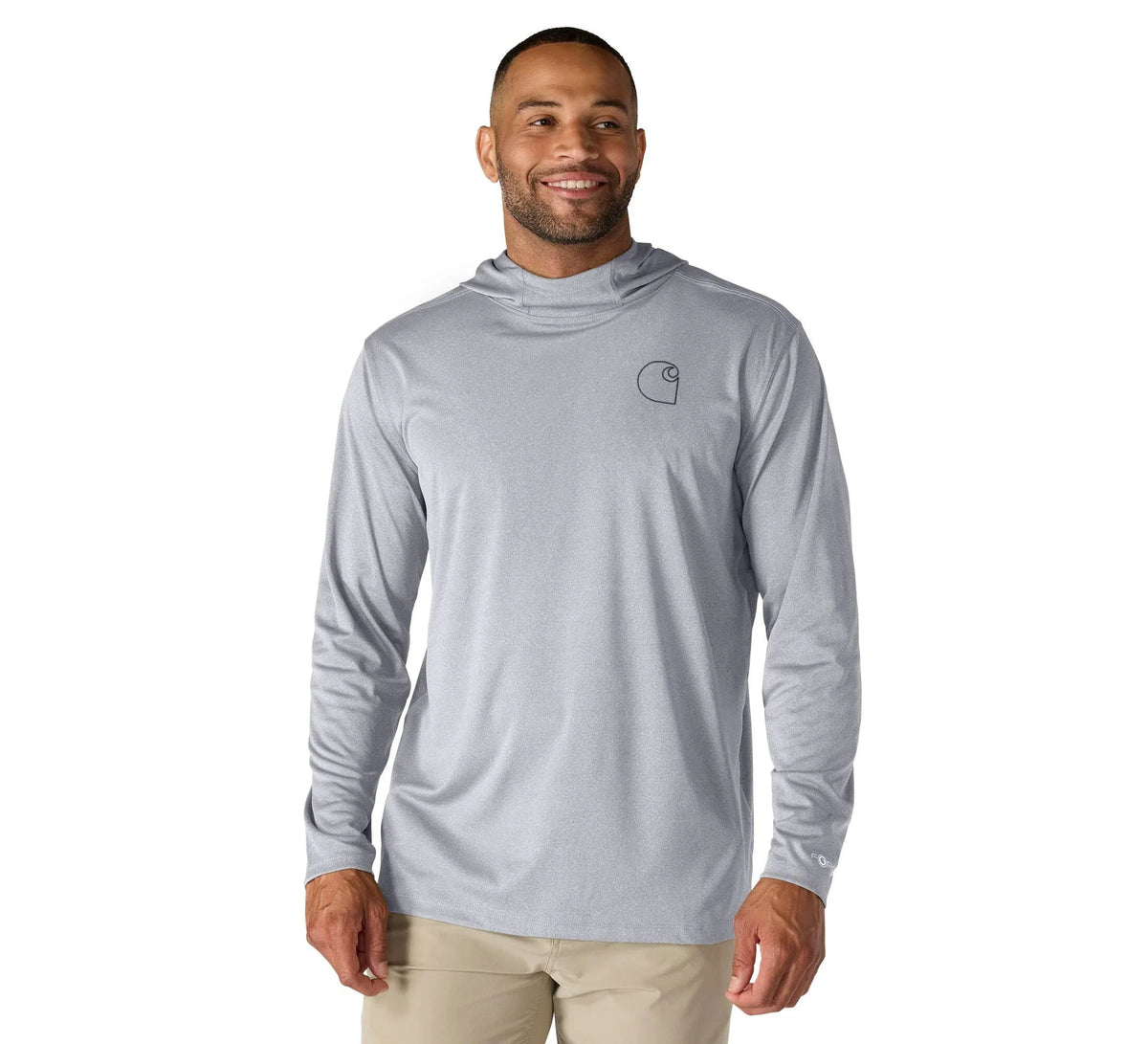 Men's UPF Hooded Long Sleeve Shirt - Steel