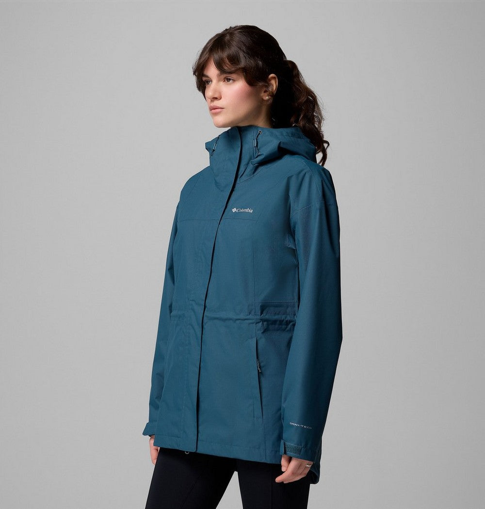 Women's Long Waterproof Rain Jacket - Mauve