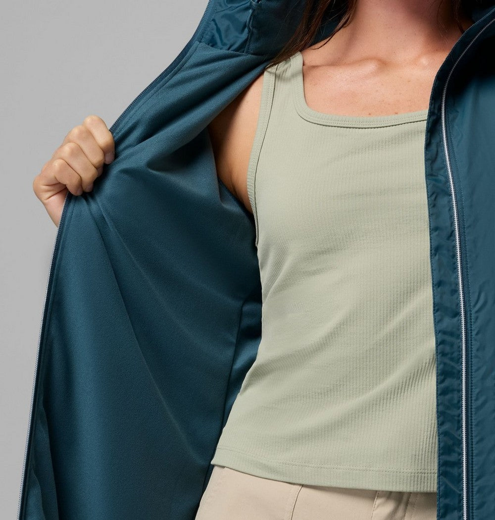 Women's Lined Long Rain Jacket - Blue