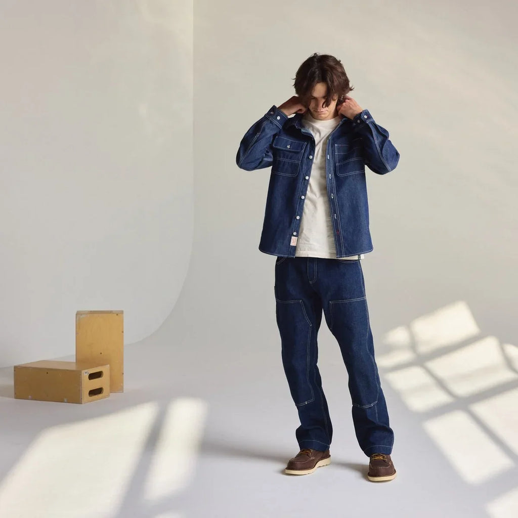 Men's Double-Knee Denim Work Pants - Indigo