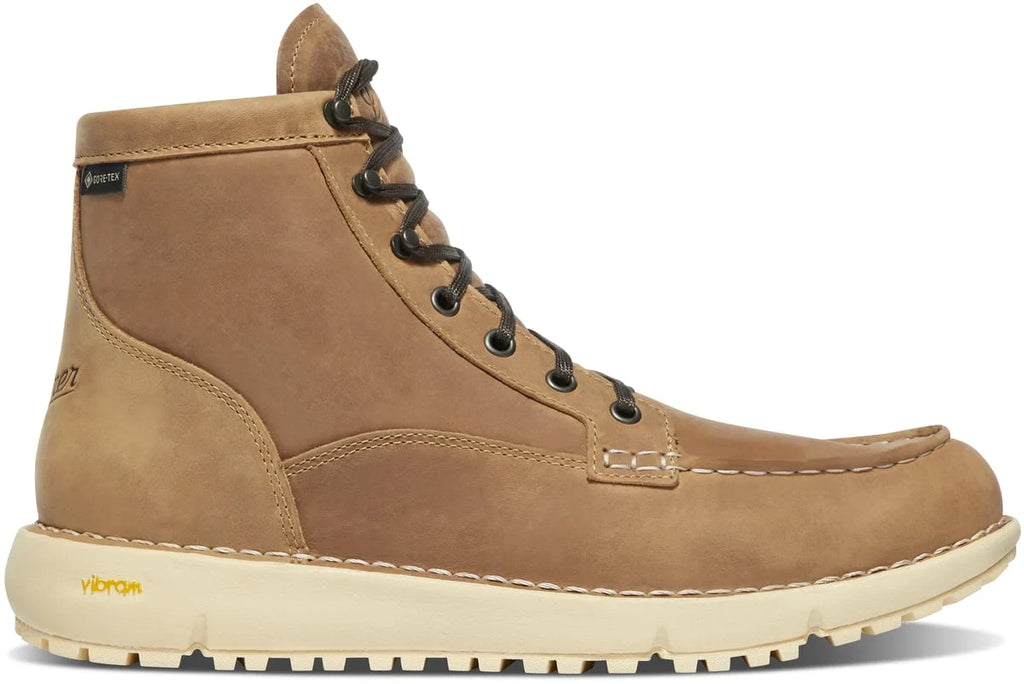 Waterproof Moc Toe Leather Boot - Bone Brown