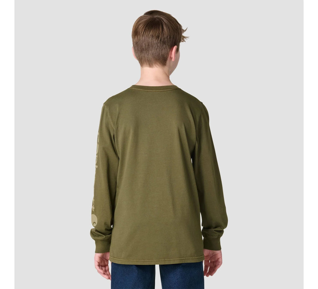 Boys' Garment-Dyed Pocket T-Shirt - Olive
