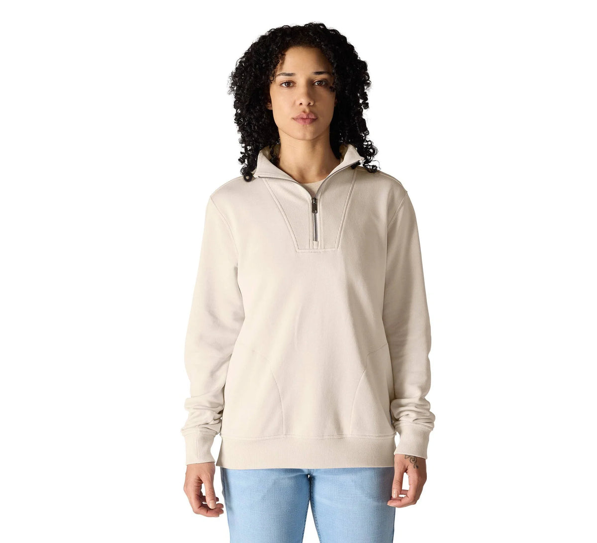 Women's Half-Zip Pullover Sweatshirt - Aqua