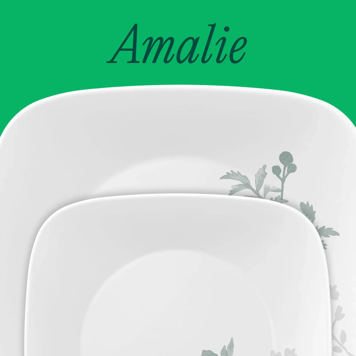 16-Piece Square Floral Dinnerware Set