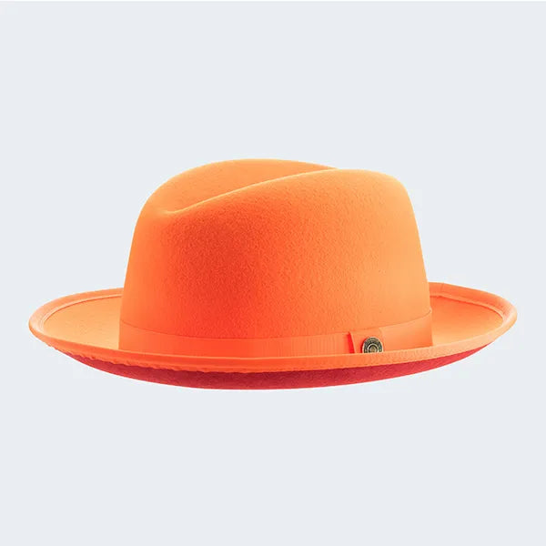 Classic Center-Creased Fedora-King (Tiger Orange)