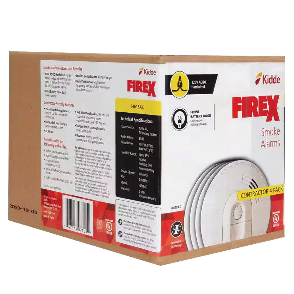 Firex Hardwired Ionization Smoke Detector 4-Pack - i4618