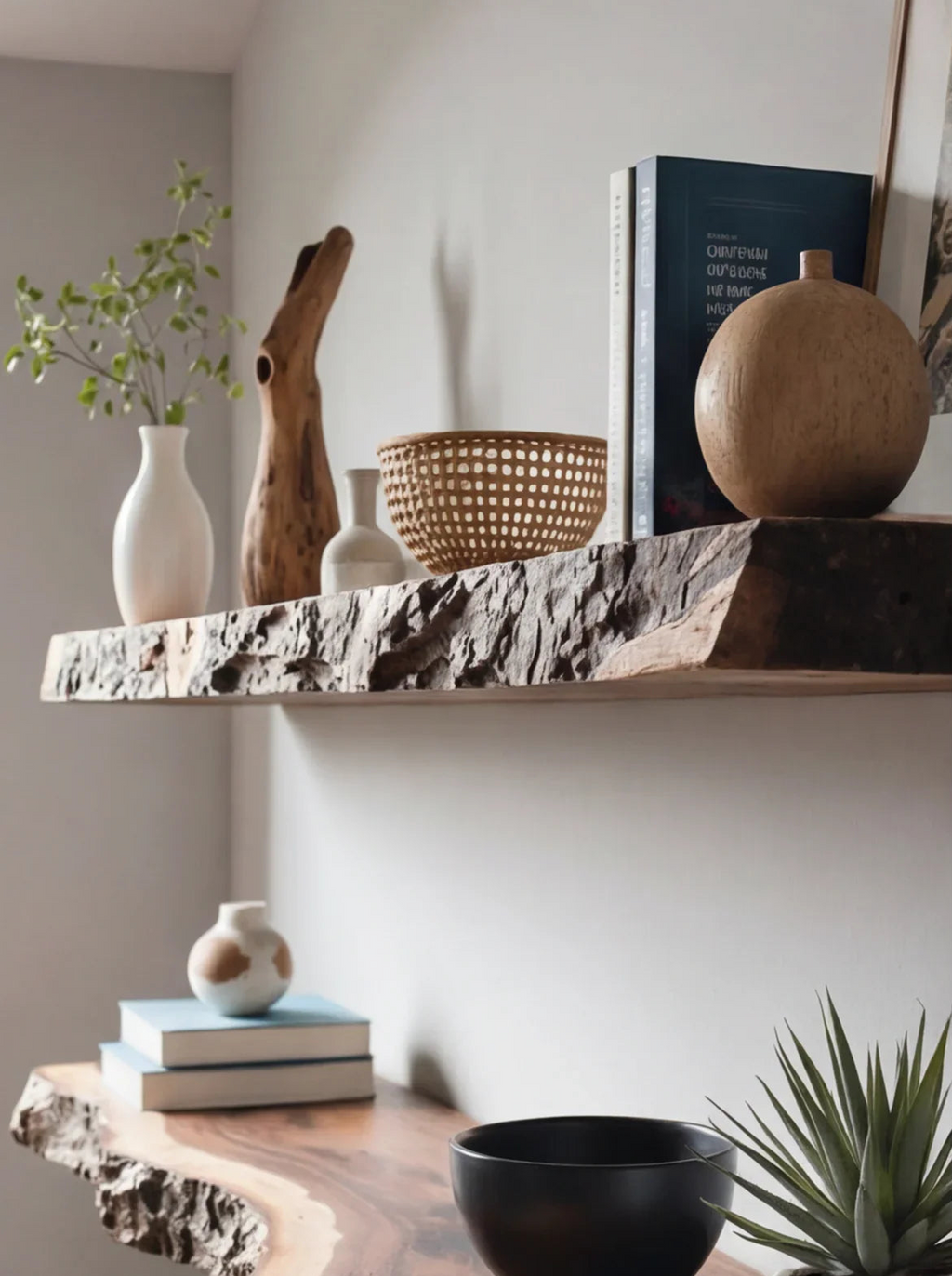 Live Edge Floating Wood Shelf