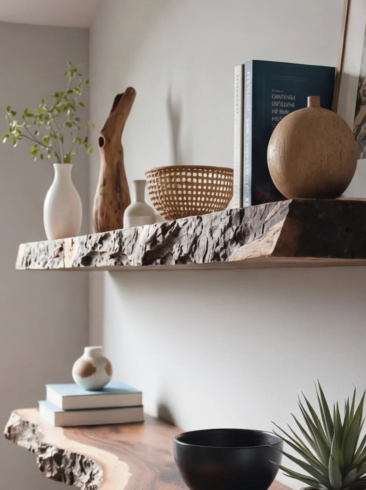 Live Edge Floating Wood Shelf