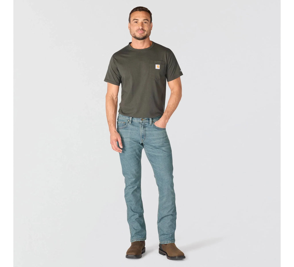 Men's Relaxed Bootcut Stretch Jeans - Blue