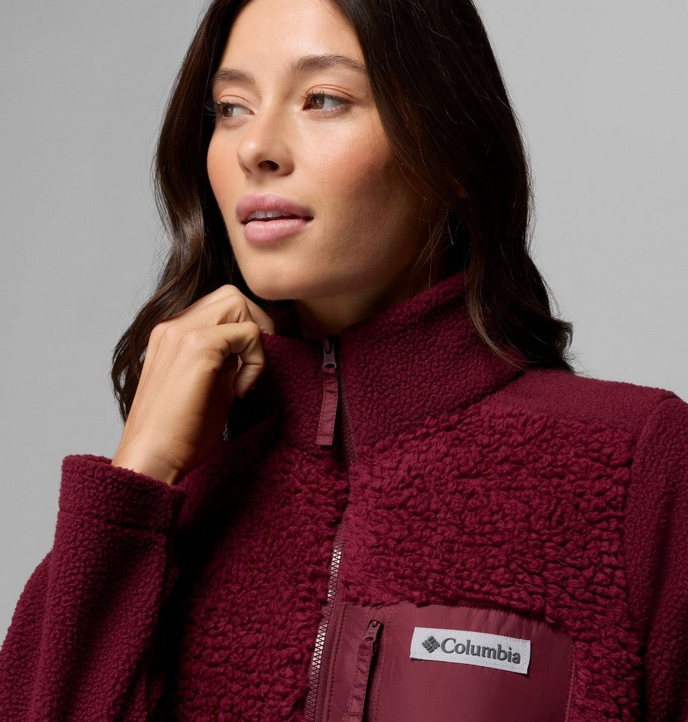 Women's Long Sherpa Full-Zip Fleece Jacket