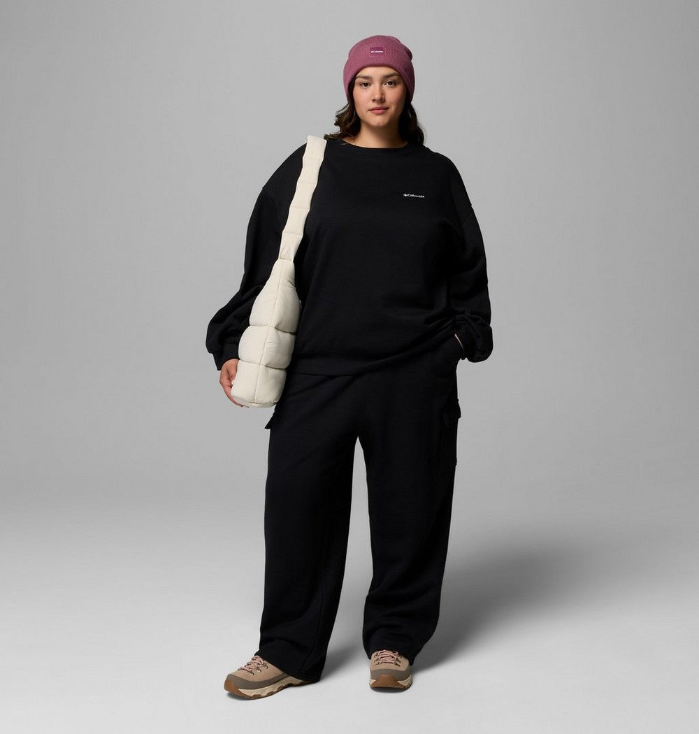 Women's Plus Fleece Cargo Sweatpants - Black