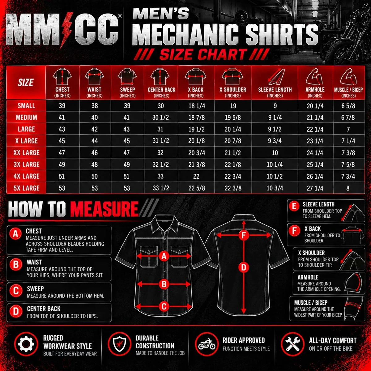Men's Reflective Mechanic Shirt - Black Gray Orange