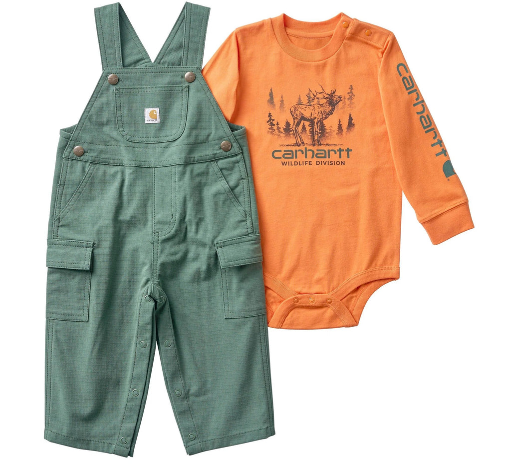 Baby 2-Piece Bodysuit & Ripstop Overall Set
