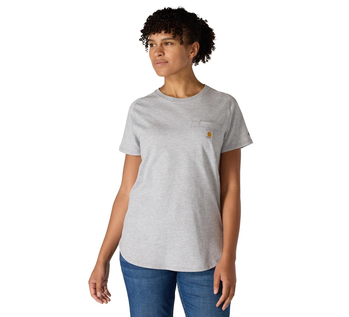 Women's Relaxed Mesh Panel Pocket T-Shirt - Gray